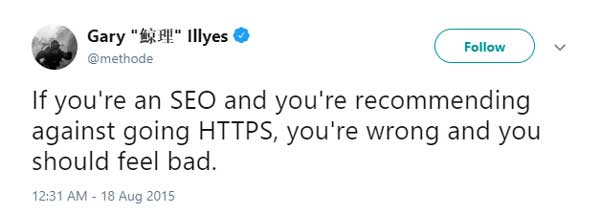 Gary Illyes says go to HTTPS